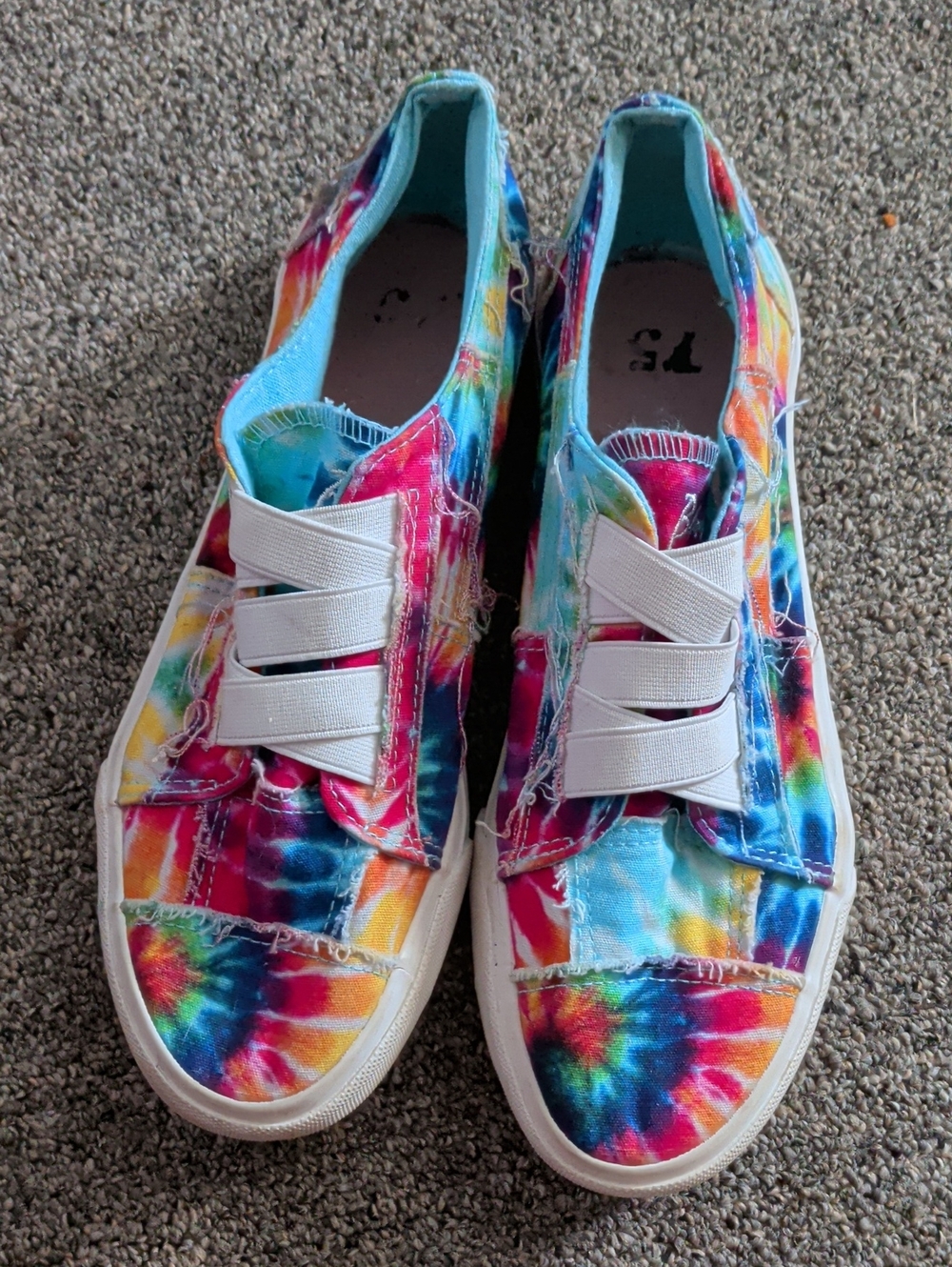Blowfish Tie-Dye Slip-On Sneakers with White Elastic Straps